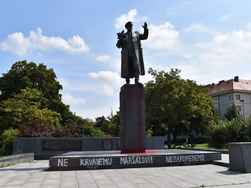 Statue Of Marshal Konev Vandalized