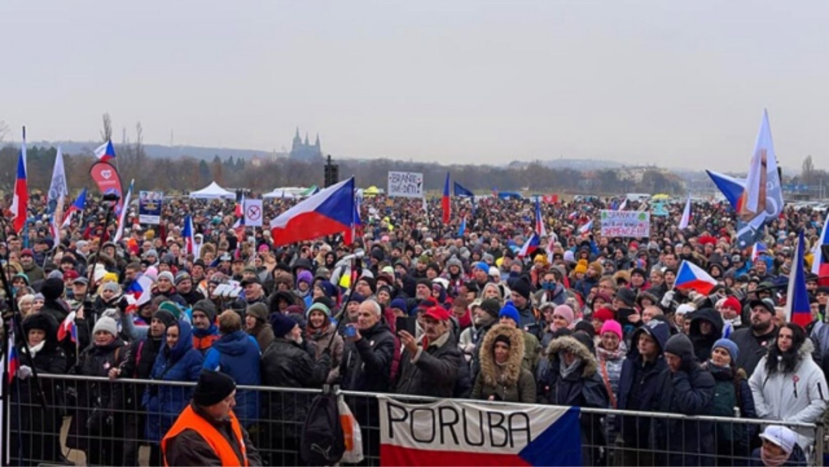 Protest Coronavirus Restrictions in Prague