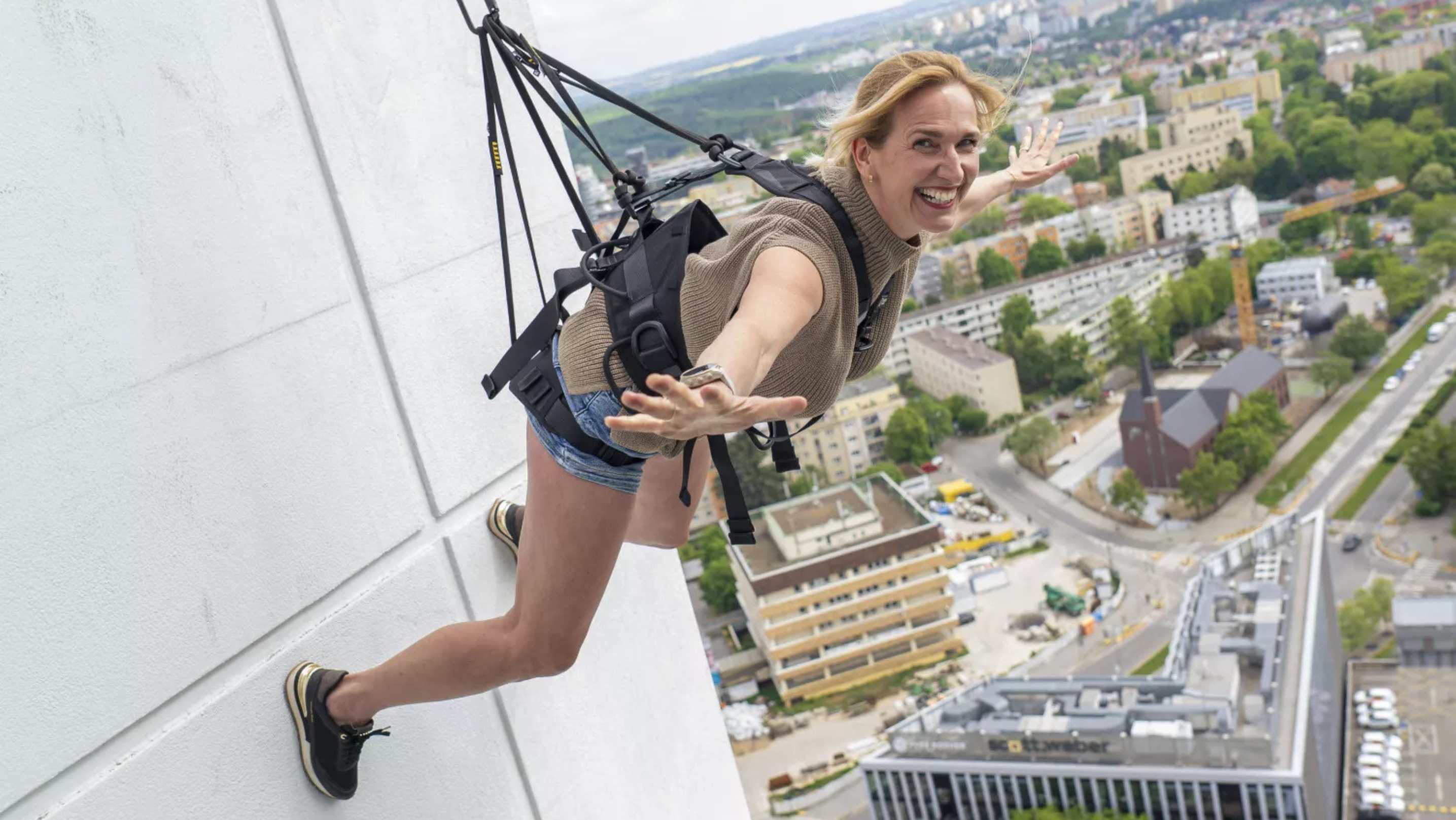 Running Down a Prague Skyscraper Is Now a Real Thing